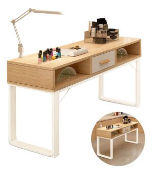 Mesa para manicure con cajón y lámpara incluida