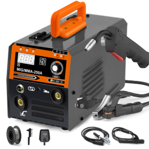 Soldadora Microalambre No Gas 127 V Mig 250 Inversor 3 En 1 Azul