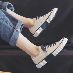 Tenis Con Cordones Y Estampado De Oso Para Mujer Choclo Beige Con Azul Osito 27 Mx