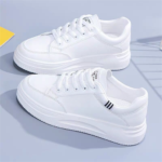 Tenis Blancos De Plataforma Para Mujer Casual Urbano Cómodos Blanco Liso 24 Mx
