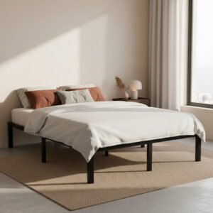 Base Para Cama Metal Soporte Recamara Matrimonial Plataforma Negro