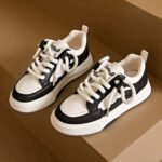 Tenis Deportivos Antideslizantes Transpirables Para Mujer Blanco Con Beige Liso 24 Mx