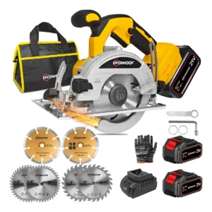 sierra Circular Eléctrica Inalámbrica 21V Ángulo Ajustable 0 a 45° Potente para Cortar Varios Materiales