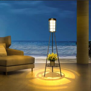 Luces Solares Al Aire Libre Con Soporte Para Plantas Negro