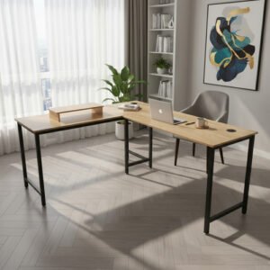 Escritorio Minimalista En L Multifuncional Moderno Oficina Marrón Claro