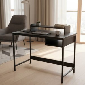 Escritorio Computadora Soporte Monitor Y Almacenamiento Negro