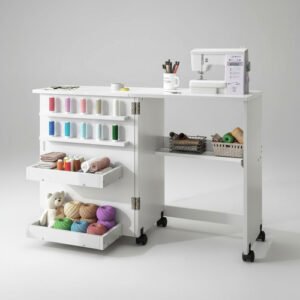 Mesa Para Maquina De Coser Plegable Multiusos Blanco