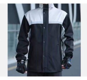 Impermeable De Motociclista Traje Reflejante Lluvia Negro 3xl