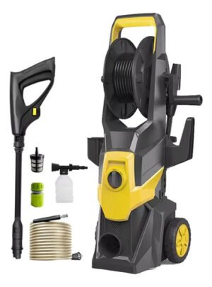 Hidrolavadora Eléctrica Portátil Alta Presión Con Ruedas Negro Con Amarillo 60