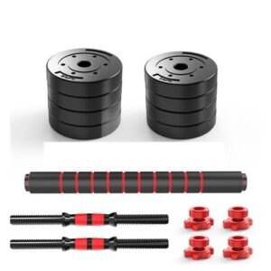 Mancuernas Ajustables De 15kg Con Pesas Y Discos Ejercicio Negro