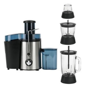 Extractor De Jugos Y Licuadora 4 En 1 Acero Inoxidable Gris
