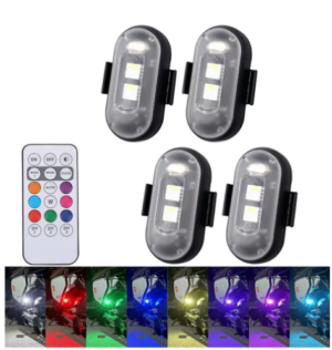 4pzs Luz Estroboscópica Luz Led Inalámbrica Con Control Rgb Para Moto