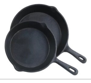 Juego De 2 Sartenes Hierro Fundido 20 Y 25 Cm Negro