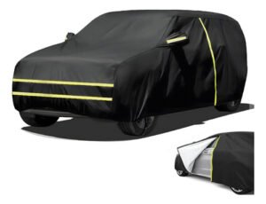 Funda Coche Suv Impermeable Portátil Con Forro De Algodón Negro