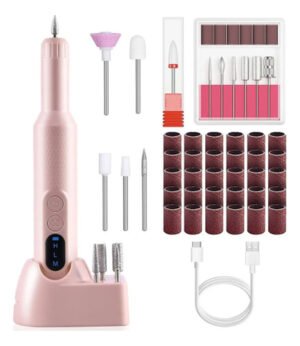 Pulidor Esmeril De Uñas Taladro Profesional Inalambrico Rosa