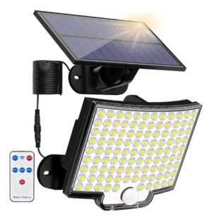 Luz Solar Exteriores Sensor Movimiento 5w Ip65 Impermeable Negro