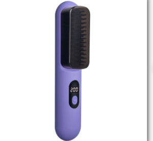 Cepillo alisador de cabello portátil inalámbrico morado
