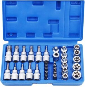 Juego de Dados y Puntas 34 Piezas Acero Cromo Maletin