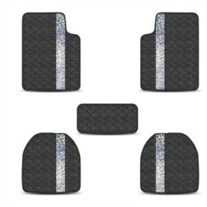 Tapetes para auto diamante lujo antiderrapante 4pzs