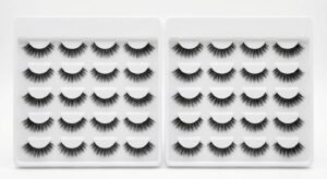 20 Pares Pestañas Postizas 3D Largas Naturales Pelo Sintético