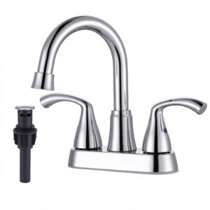 Llave Mezcladora para lavabo cromada tapón desagüe incluido