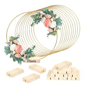 Aros Metálicos Dorados para Arreglos Florales con Base