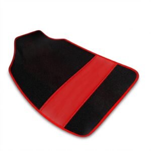 Tapetes para coche universales negro con rayas rojas 4 pzas