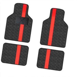 Tapetes Para Auto Universales Negro con Verde 4 pzas