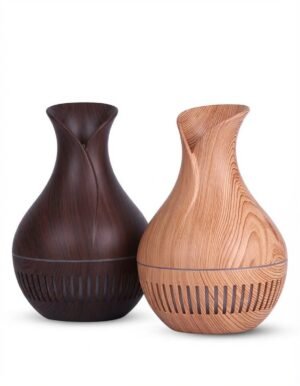 Difusor Humidificador Aromaterapia Madera Luz LED 400ml