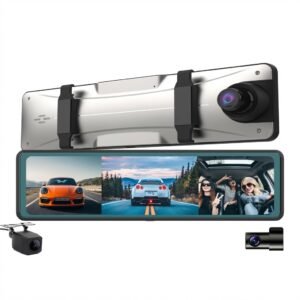 Espejo Retrovisor Camara 4K Doble Lente 12 Pulgadas 5V