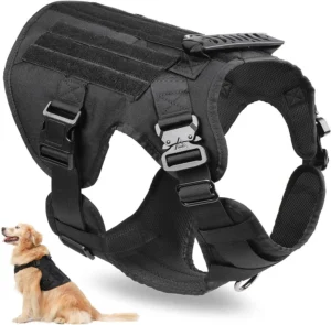 Arnés táctico para perro resistente con asa y hebillas