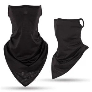 Bandana cuello negro protección sol polvo deportes