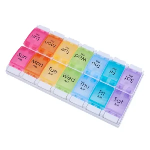pastillero semanal con 14 compartimentos colores