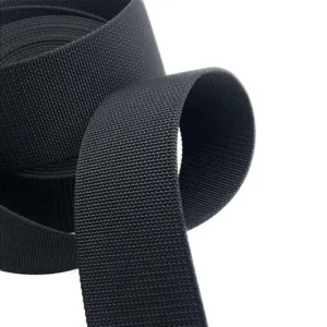 Rollo de cinta de polipropileno resistente negro 50m