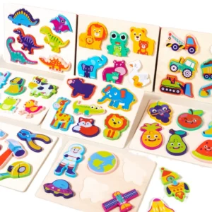 Rompecabezas de madera para niños figuras animales 20pz