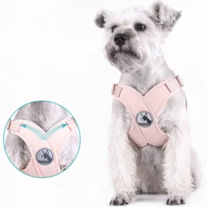 Arnés para perro tipo chaleco con correa rosa ch-med