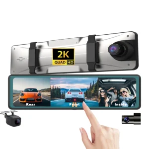 Espejo Retrovisor Camara 4K Doble Lente 12 Pulgadas 5V