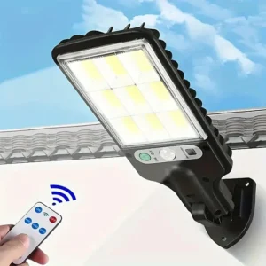 Foco solar para calle con sensor de movimiento y control