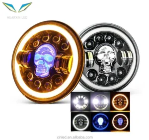 Faros led 7 pulgadas calavera para MOTO LED RGB