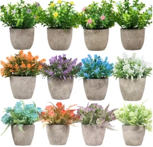 set 6 plantas artificiales decorativas en maceta
