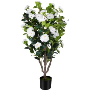 Planta Artificial Realista Camelia Blanca Decorativa