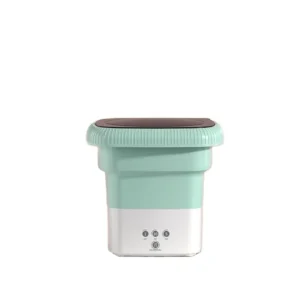 Lavadora mini portátil plegable automática compacta color verde
