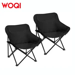 Silla plegable campamento acolchada bolsa lateral negra