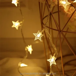 Luces decorativas estrellas doradas para navidad 3m