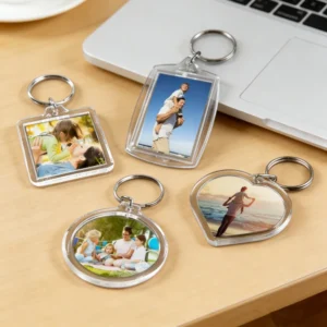 Llavero acrílico transparente personalizable P/ foto 50pz