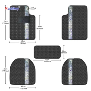 Tapetes para carro de piel diamante juego 5 piezas
