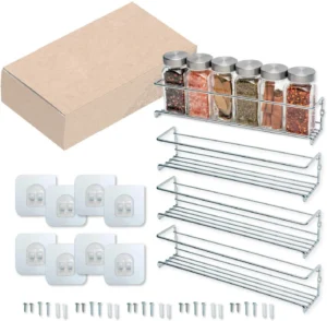 Portaespecias de pared 4 piezas con tornillos incluidos
