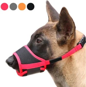 Bozal para perro de nylon suave anti mordidas ajustable