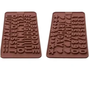 Molde silicona letras números feliz cumpleaños chocolate