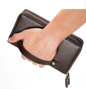 Cartera de mano para hombre tipo clutch Negro
